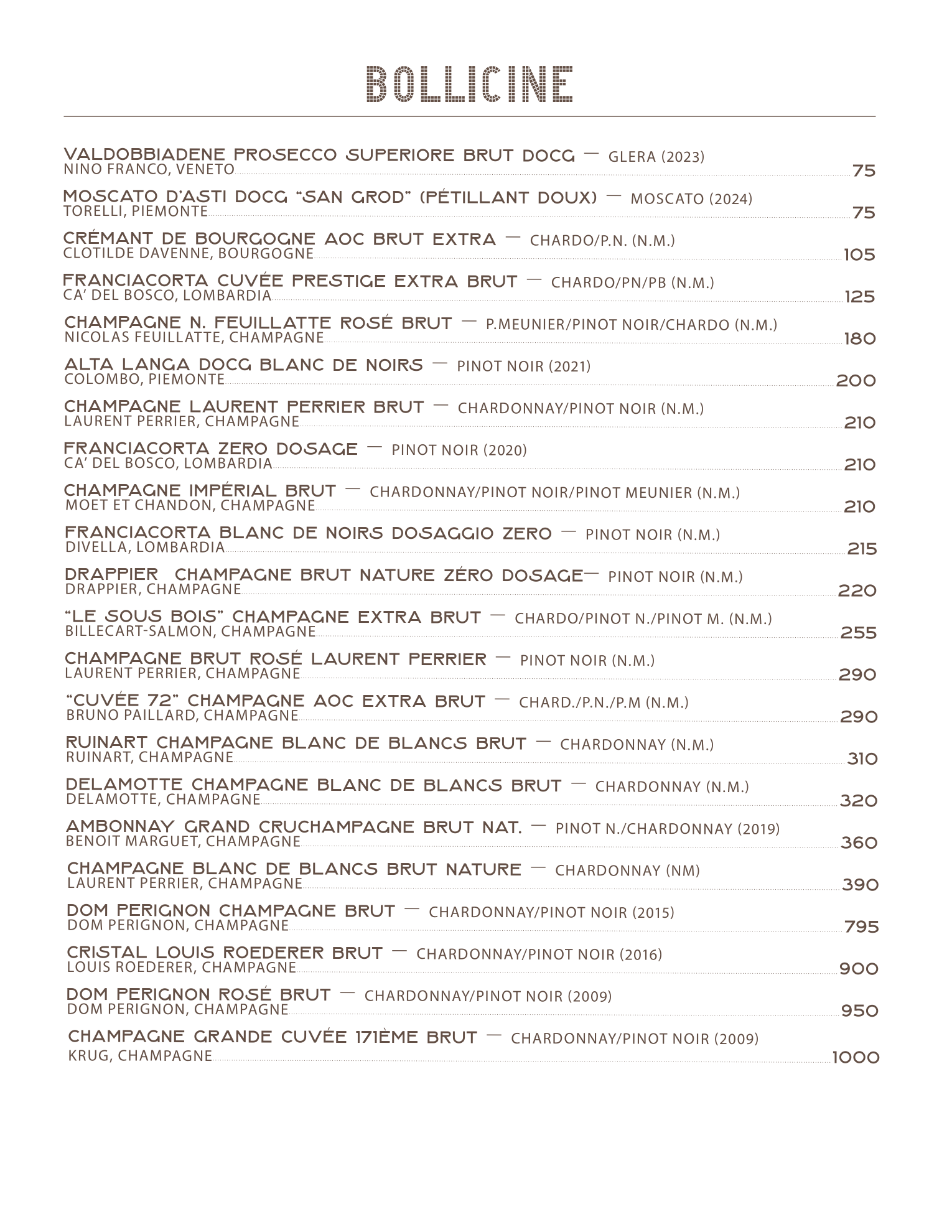 Carte des Vins - page 2