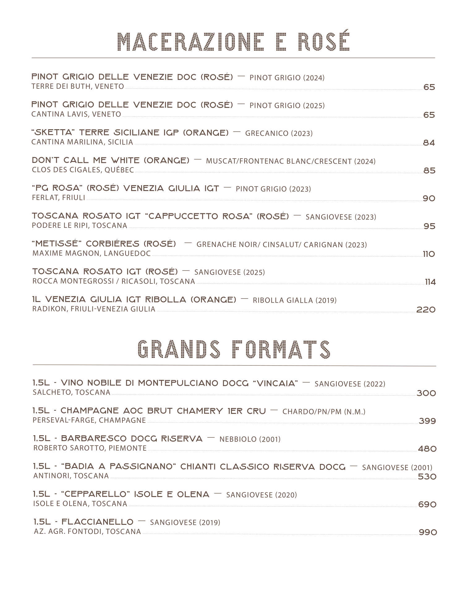 Carte des Vins - page 3