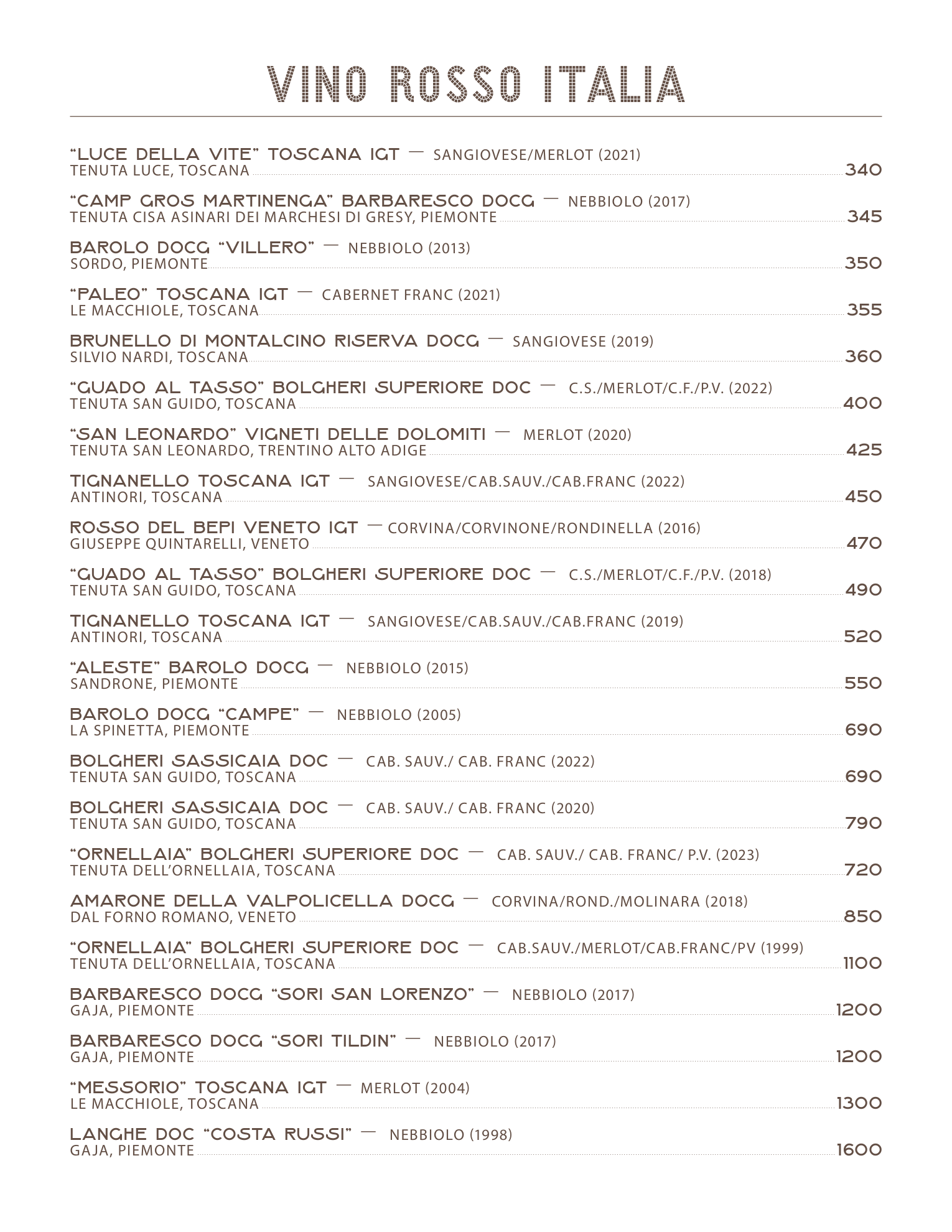 Carte des Vins - page 12