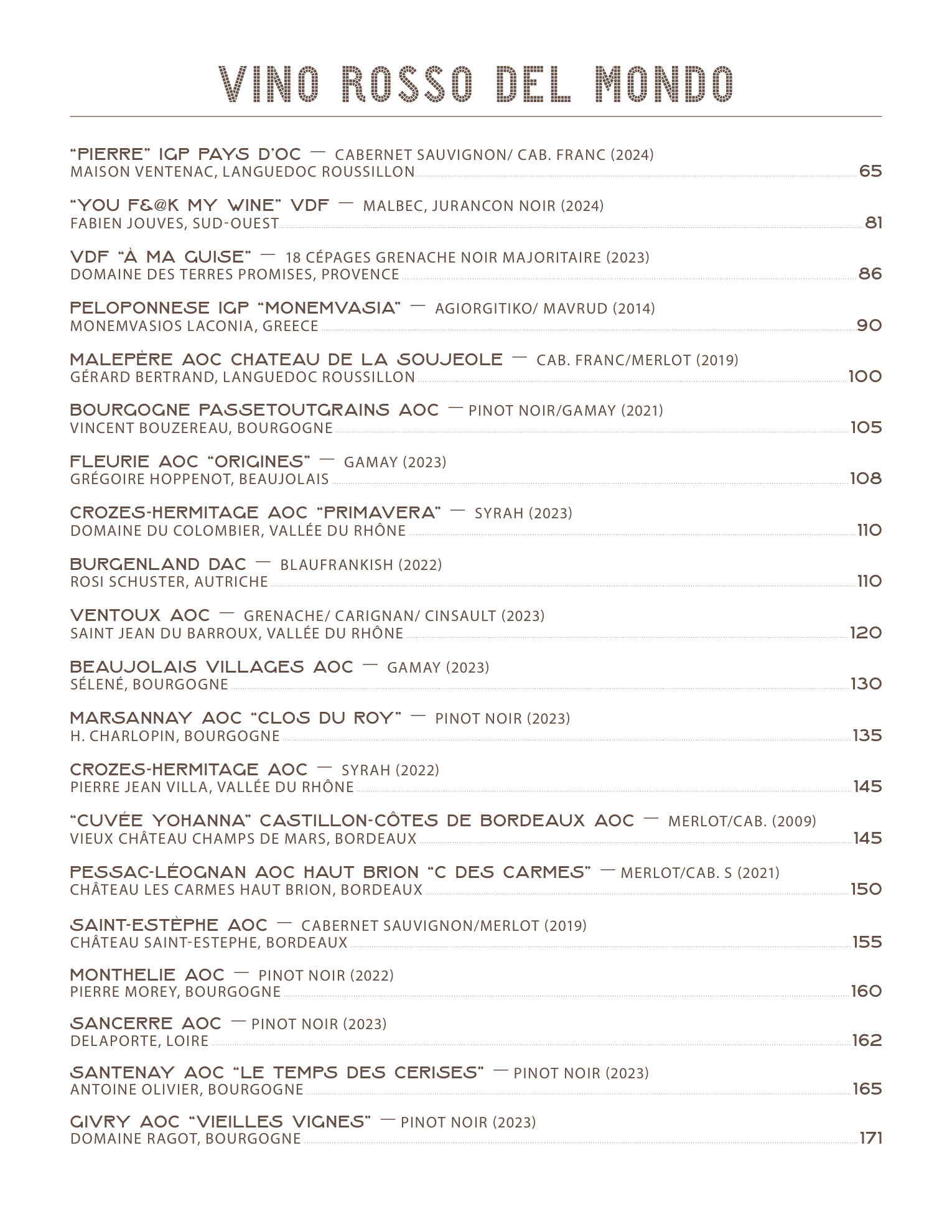 Carte des Vins - page 13