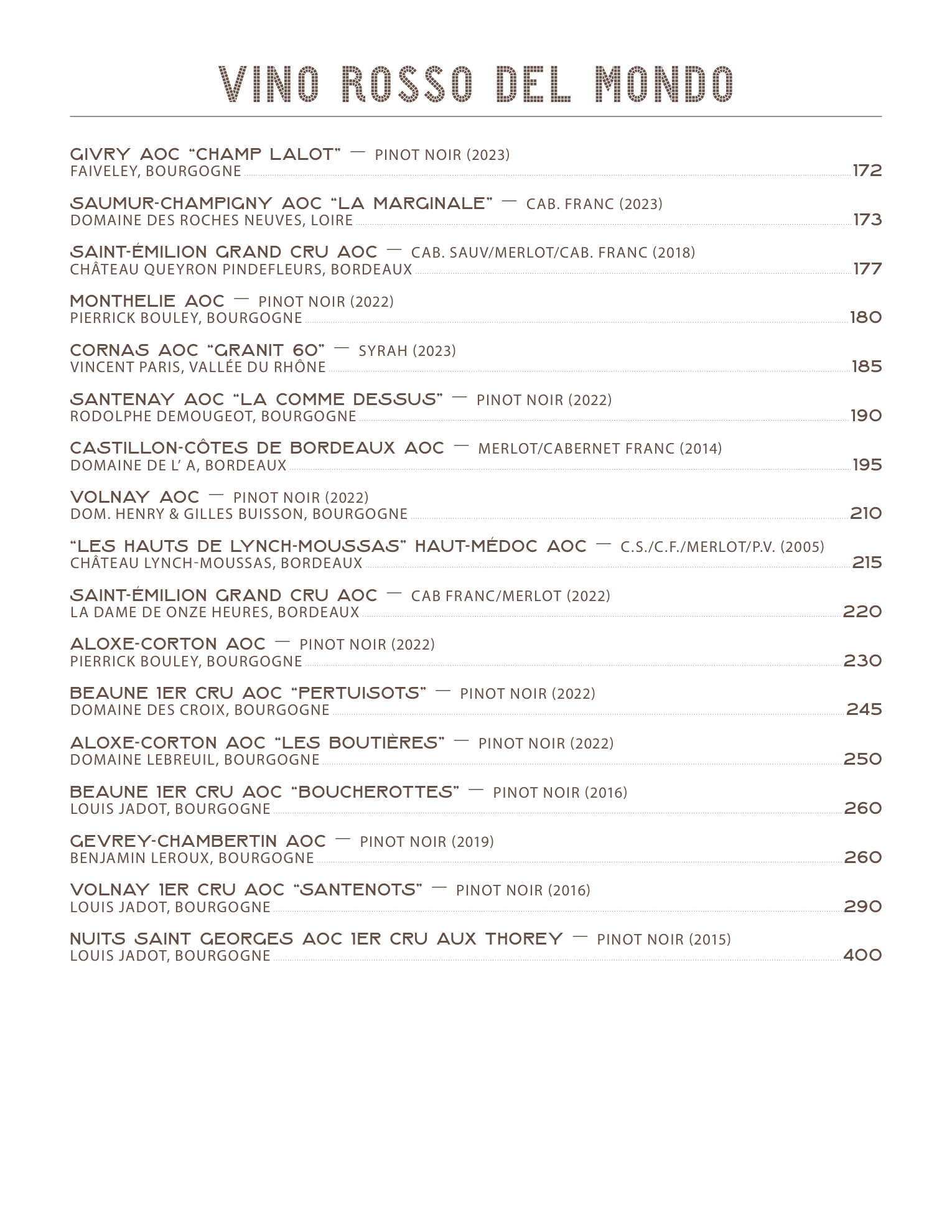 Carte des Vins - page 14